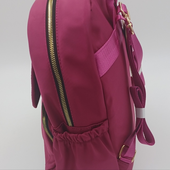 Fuchsia Backpack with side pockets - Picture 2 of 2